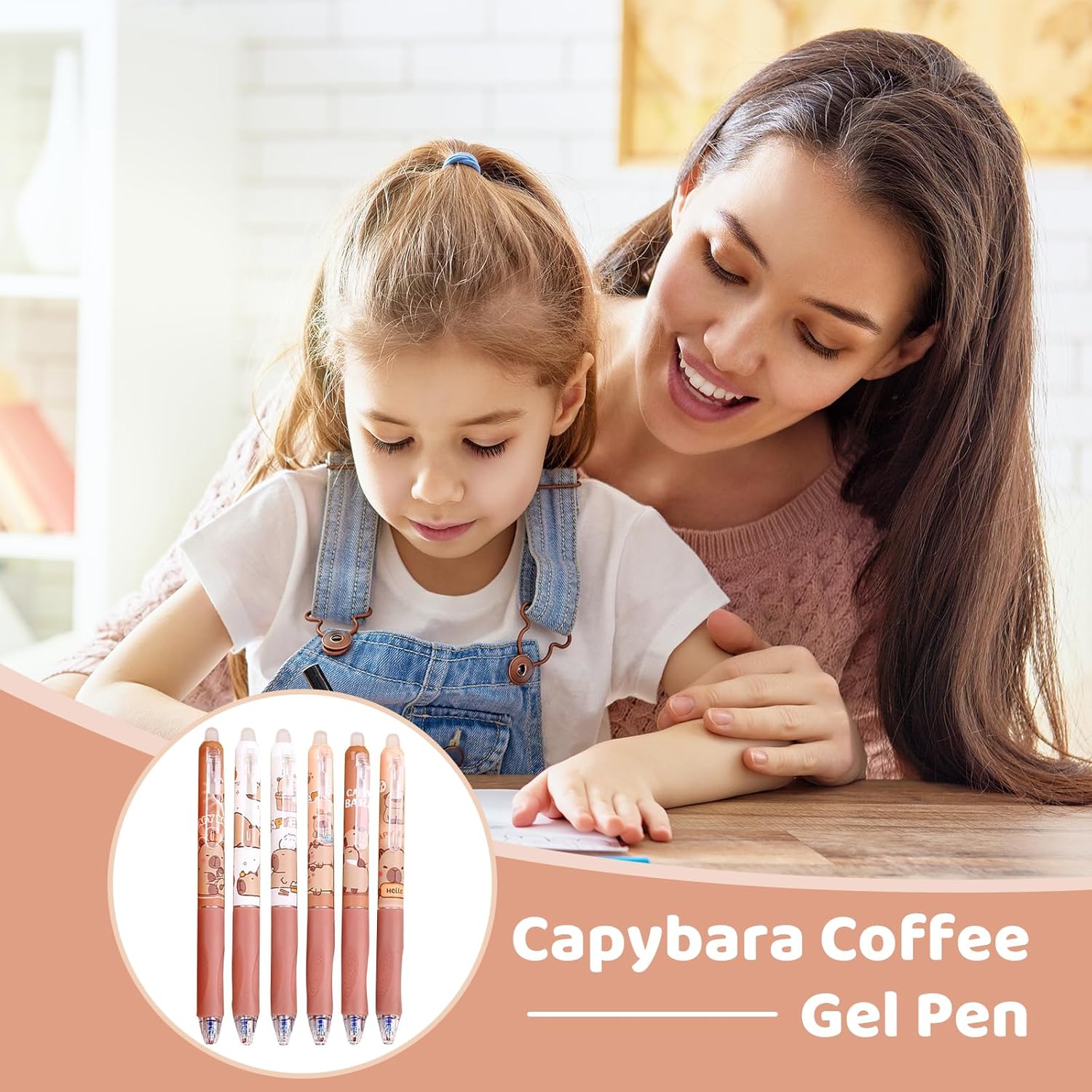 Stylos Gel Kawaii Capybara - Lot de 6 – Image 6