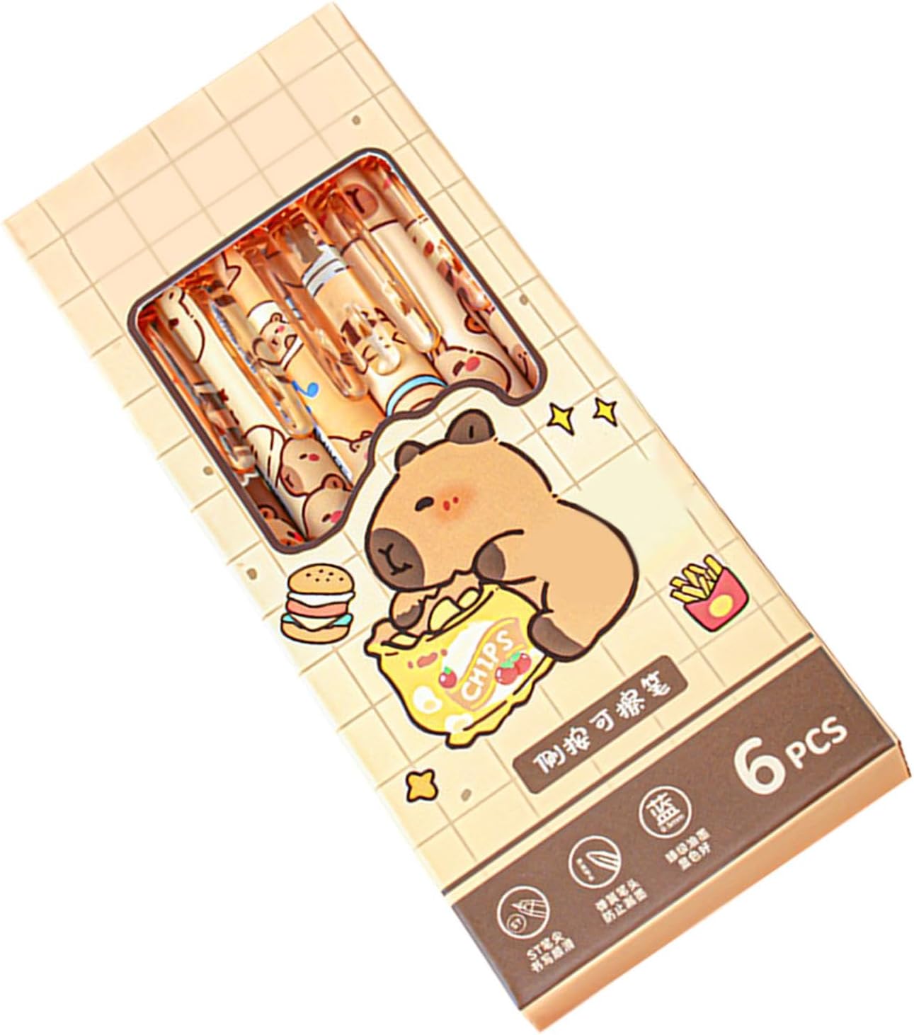 Stylo Capybara Effaçable - 6 Pièces Gel 0,5mm – Image 2
