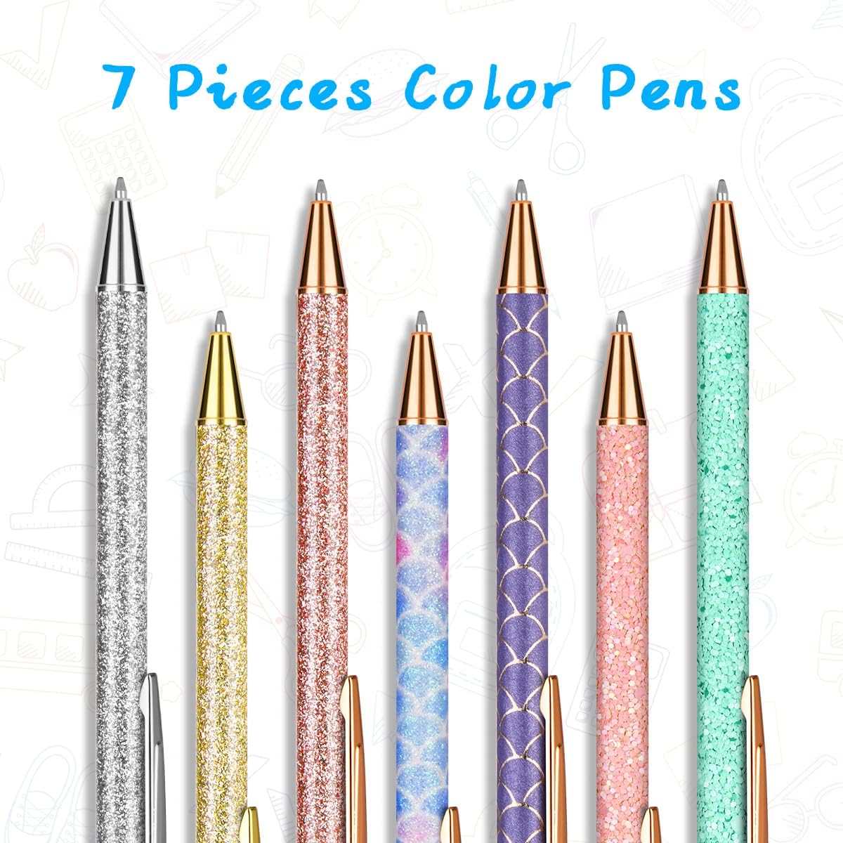 Stylos à Bille Métal 7PCS - Élégance & Brillance – Image 3