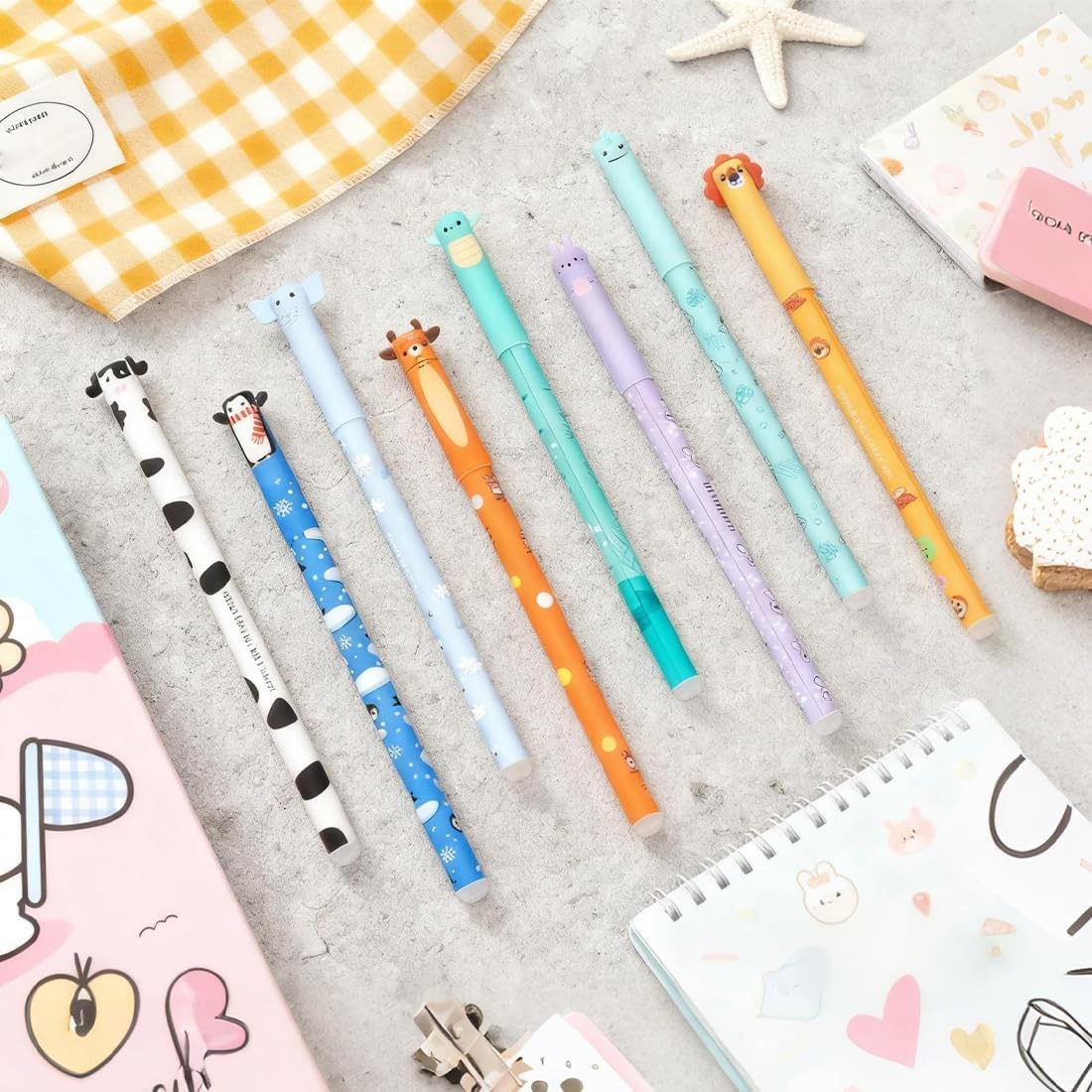 Coffret 8 Stylos Effaçables Animaux 0.5mm – Image 4
