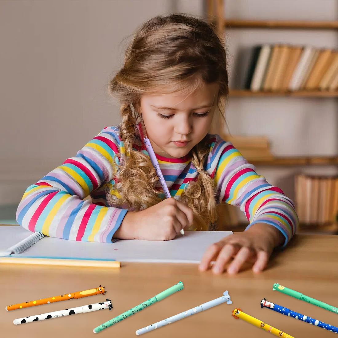 Coffret 8 Stylos Effaçables Animaux 0.5mm – Image 5