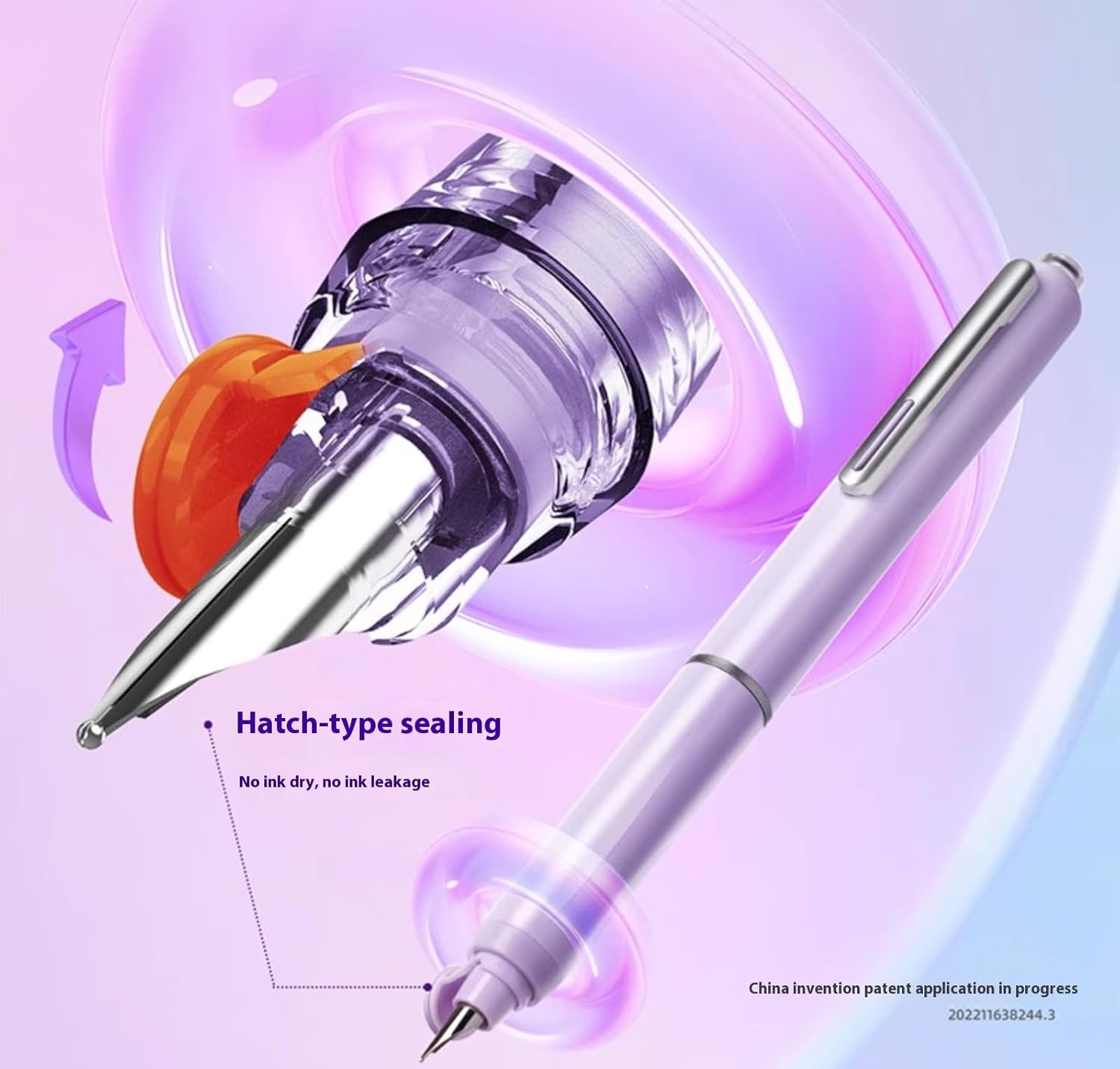 Stylo-Plume Rétractable avec 5 Cartouches Rechargeables – Image 3