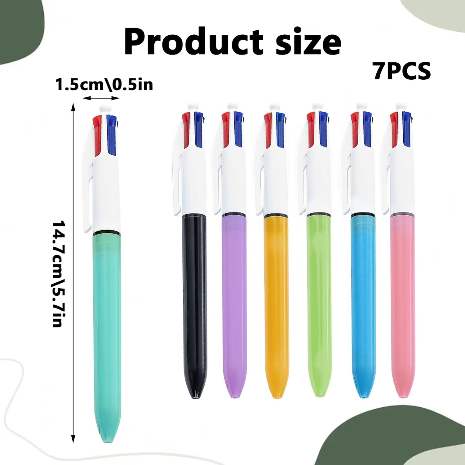 Lot de 7 Stylos Multicolores Rétractables 4 en 1 – Image 2