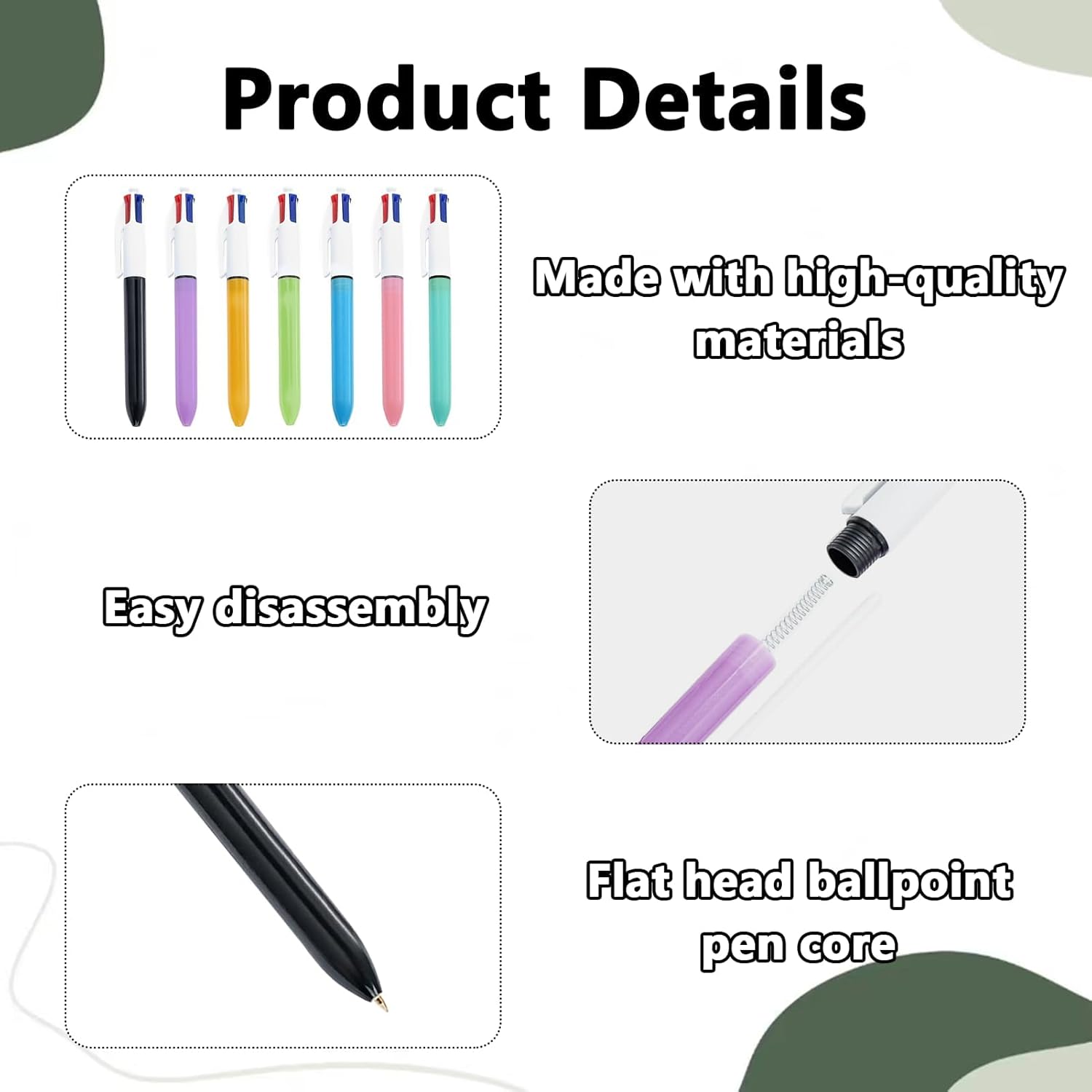 Lot de 7 Stylos Multicolores Rétractables 4 en 1 – Image 3