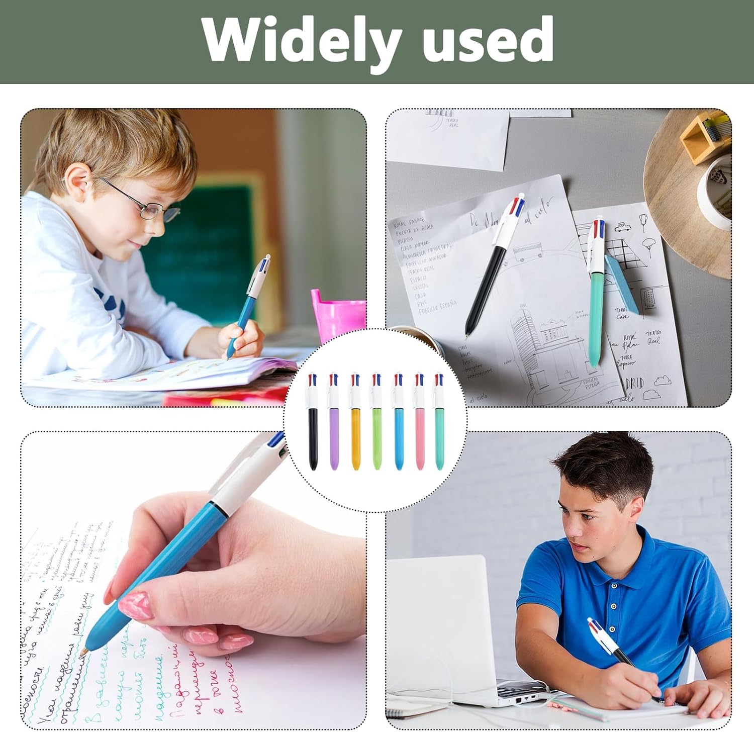 Lot de 7 Stylos Multicolores Rétractables 4 en 1 – Image 5