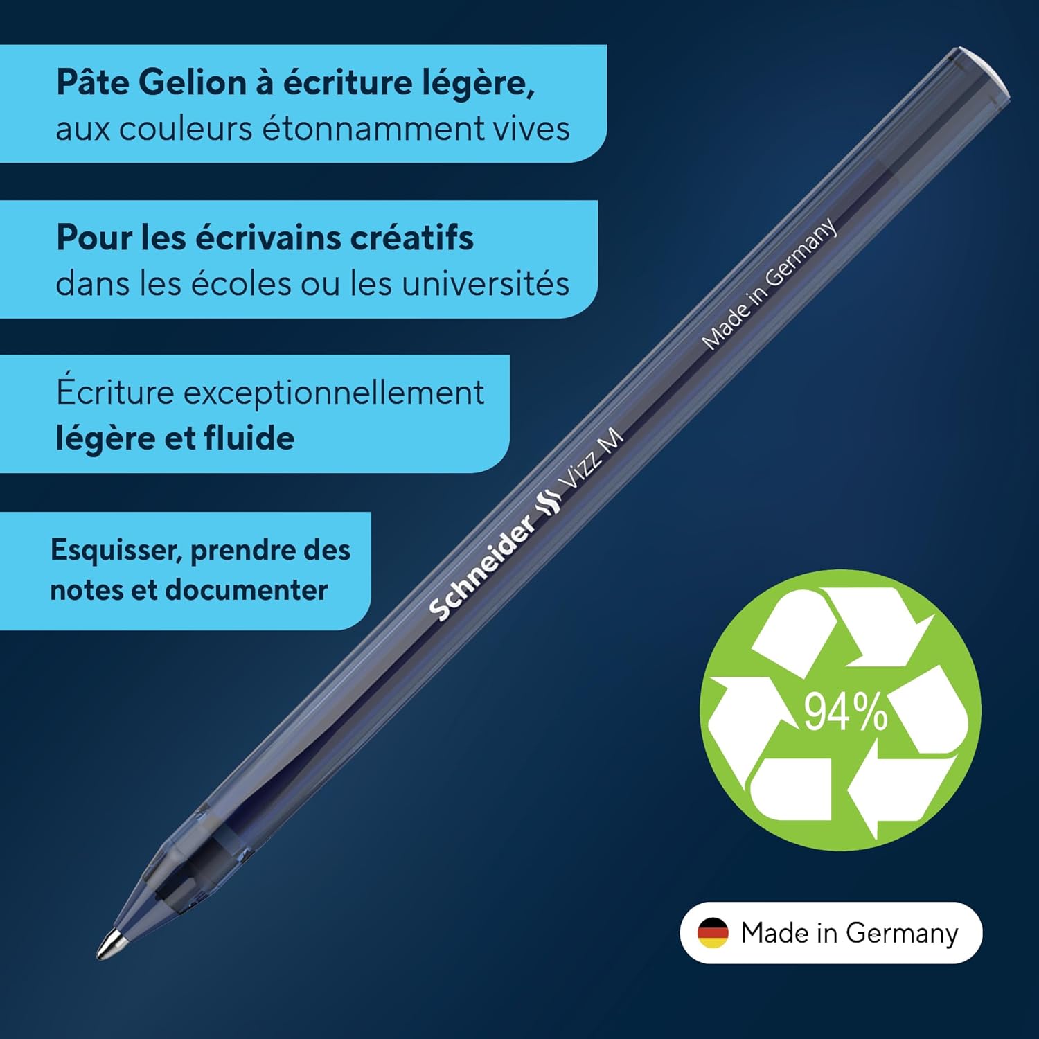 Stylos à bille Schneider Vizz - Lot de 10 – Image 2