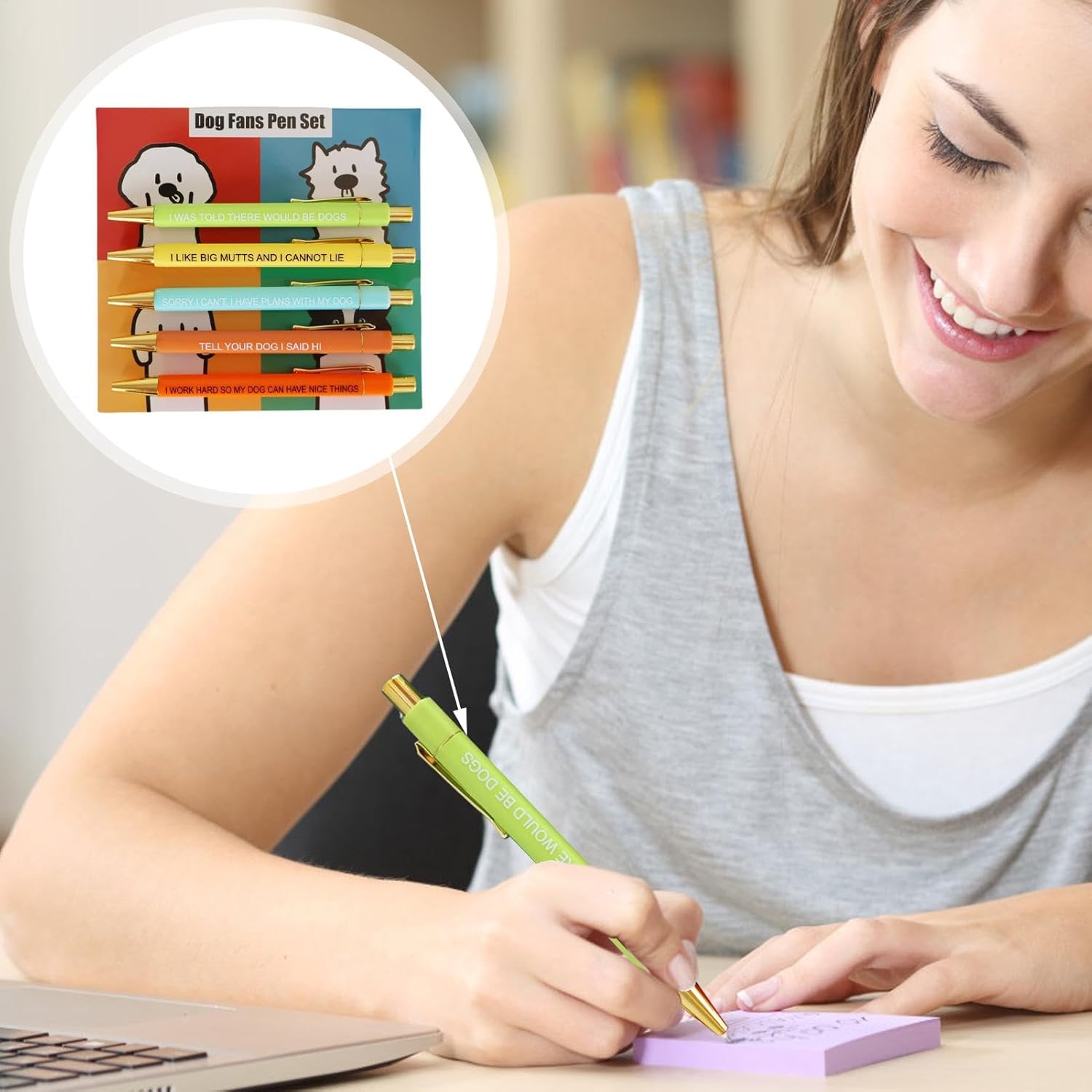 Lot de 5 Stylos Écriture Chiens - Fun & Pratique – Image 3
