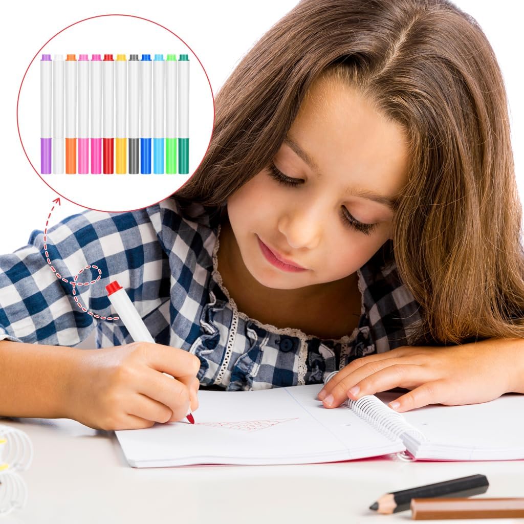 Stylo Effaçable LED 12 Pièces - Marqueurs Lavables – Image 2