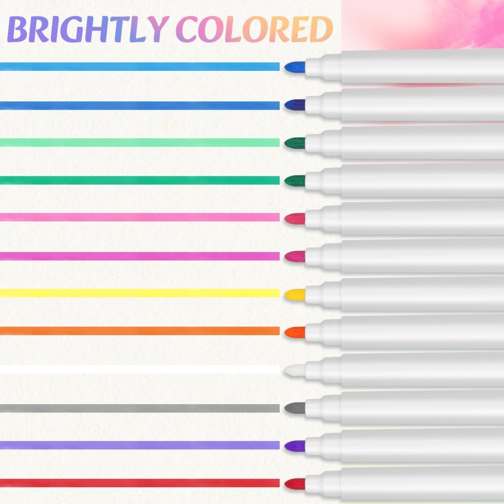 Stylo Effaçable LED 12 Pièces - Marqueurs Lavables – Image 4