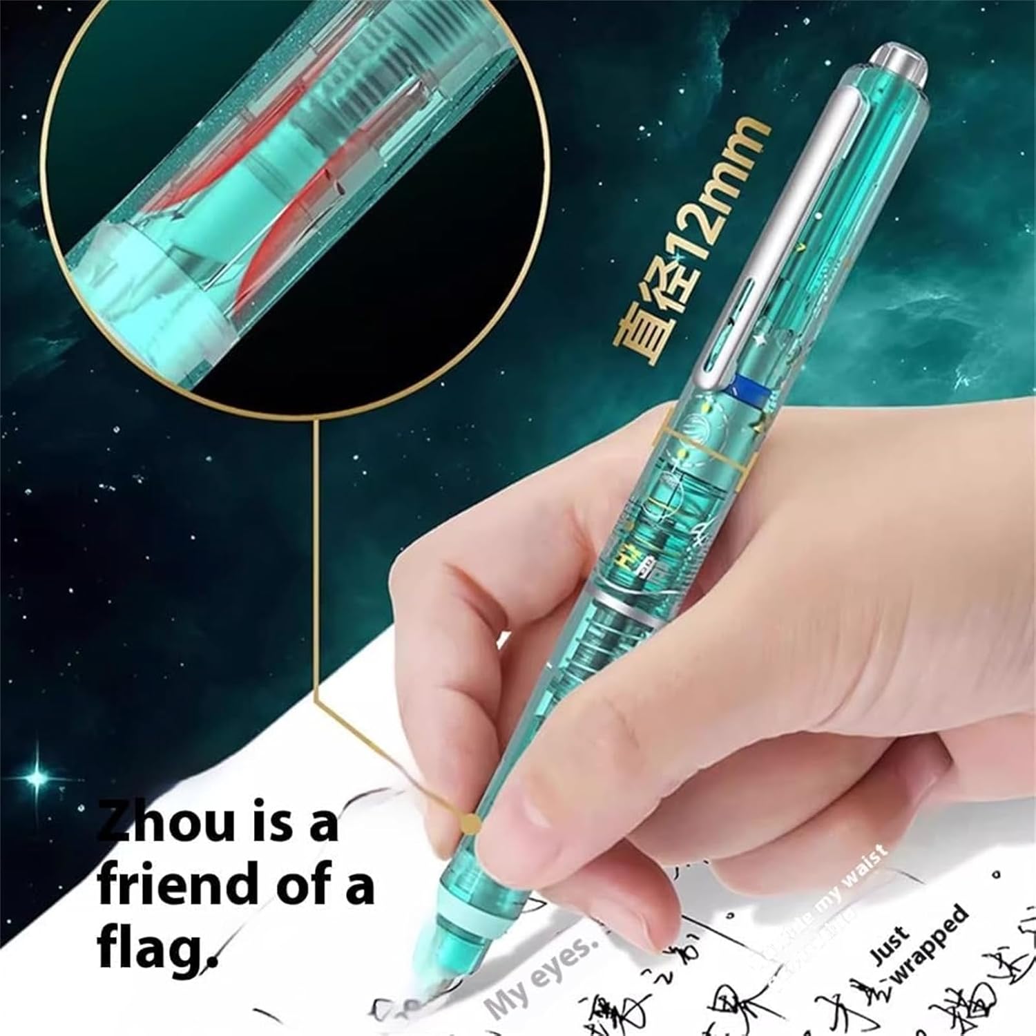 Stylo Plume Rétractable 0,38 mm - Encre Bleu et Noir – Image 3