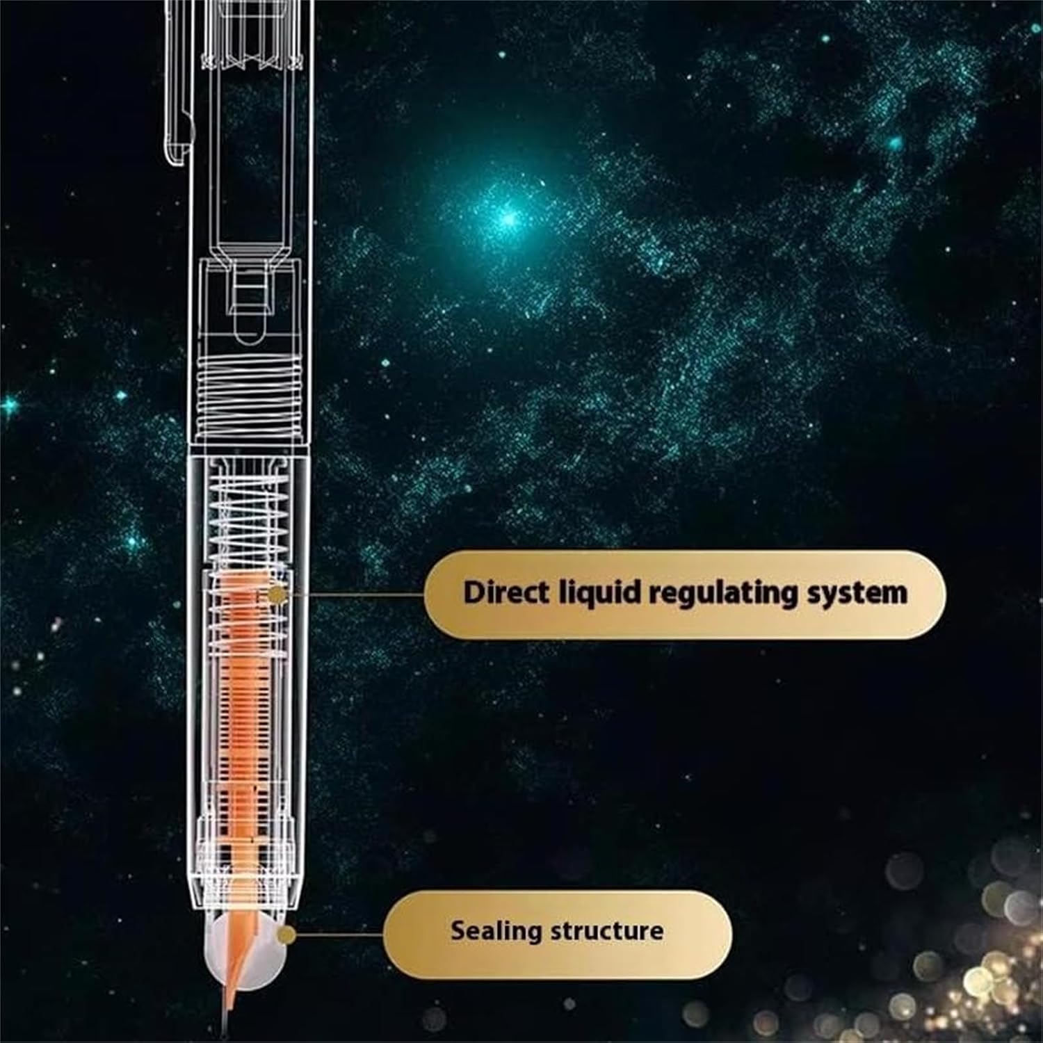 Stylo Plume Rétractable 0,38 mm - Encre Bleu et Noir – Image 4