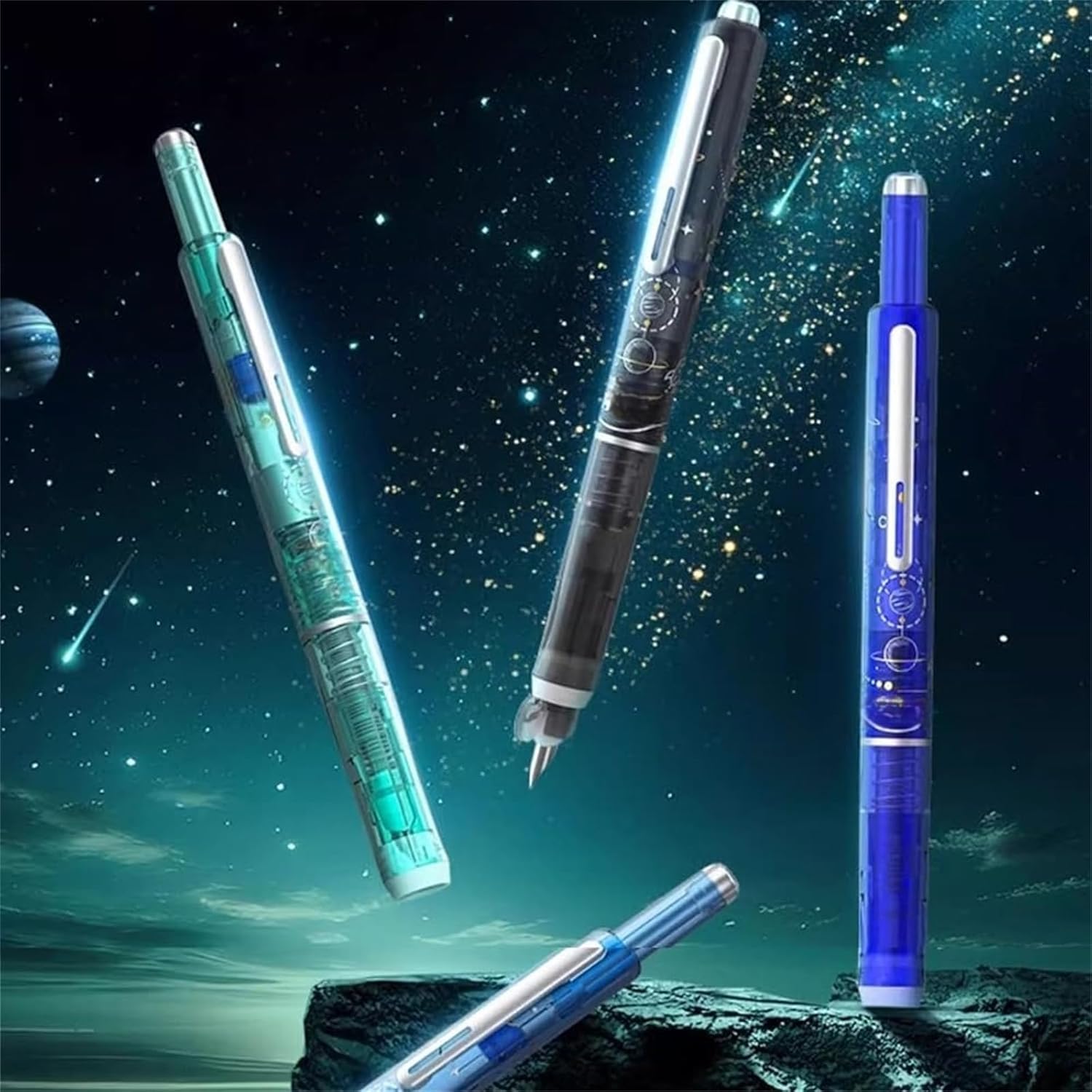 Stylo Plume Rétractable 0,38 mm - Encre Bleu et Noir – Image 6
