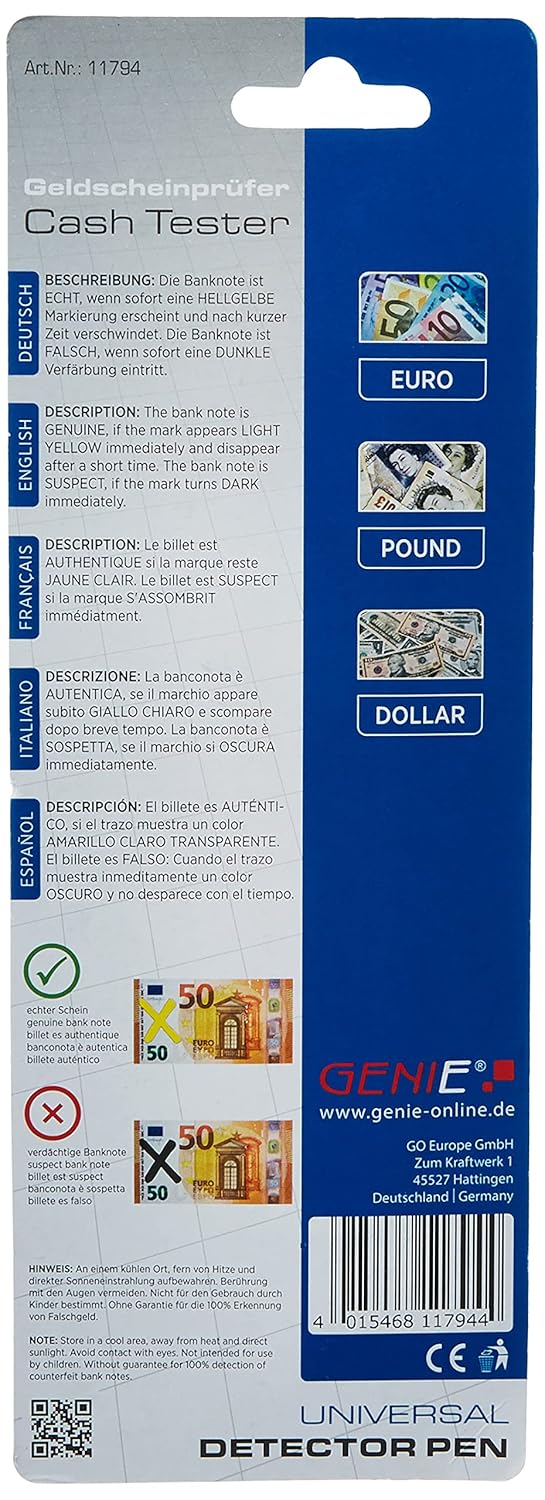Lot de 2 Stylos Détecteurs de Faux Billets