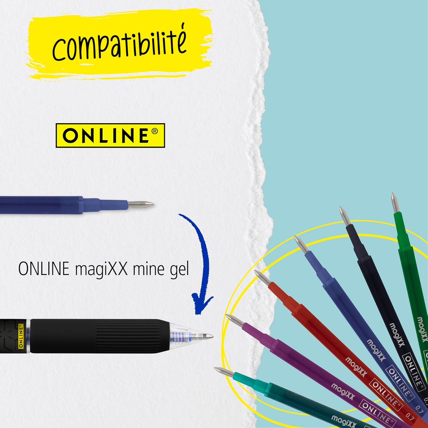 Stylo Gel MagiXX Effaçable - Rechargeable Bleu – Image 6
