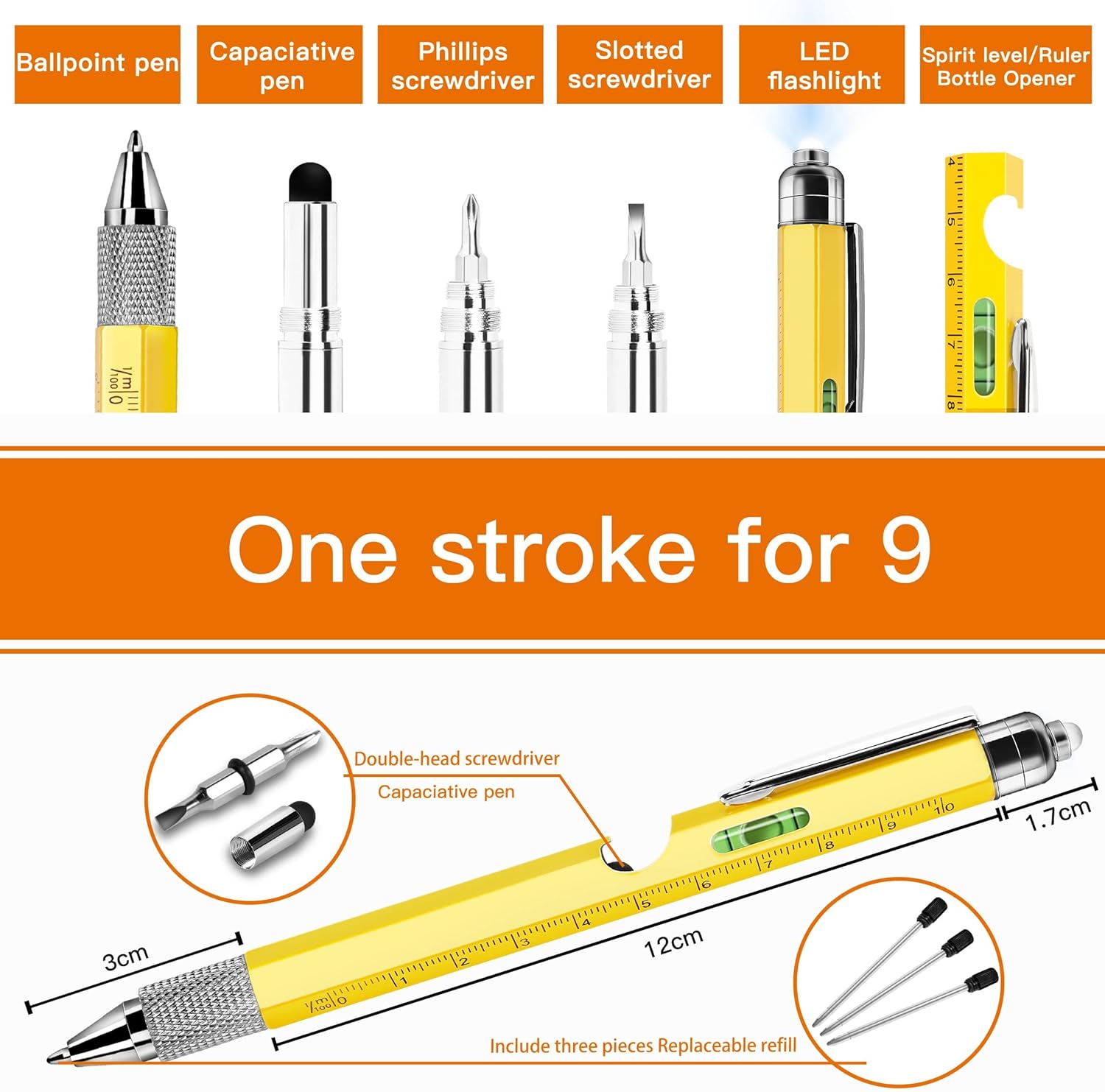 Stylo Multifonction 9 en 1 - Cadeau Homme Noël – Image 2