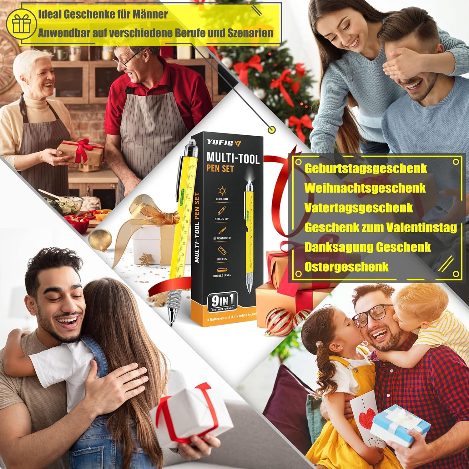 Stylo Multifonction 9 en 1 - Cadeau Homme Noël – Image 3