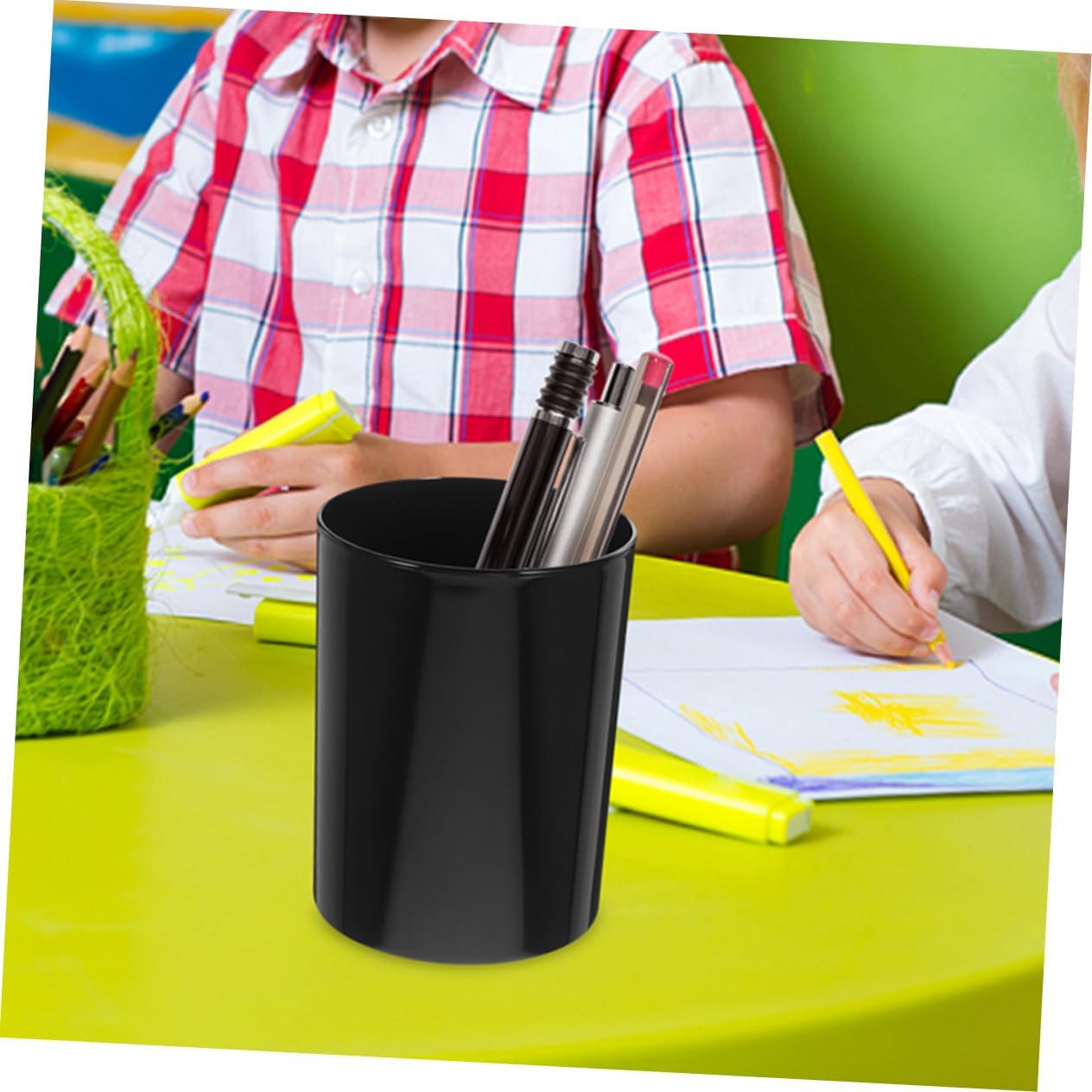 Pot à Crayons Noir Antidérapant - Organiseur de Bureau – Image 6