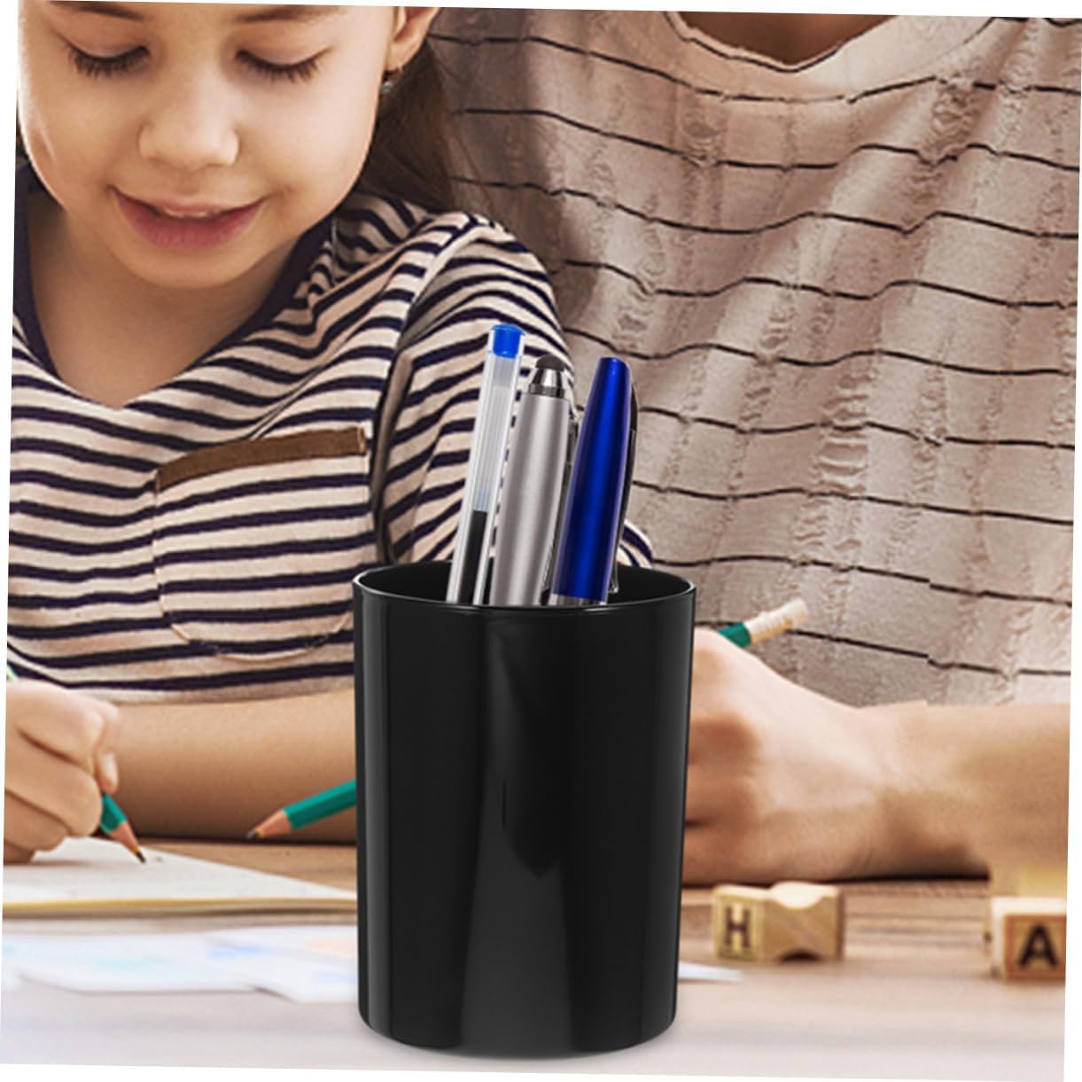 Pot à Crayons Noir Antidérapant - Organiseur de Bureau – Image 9