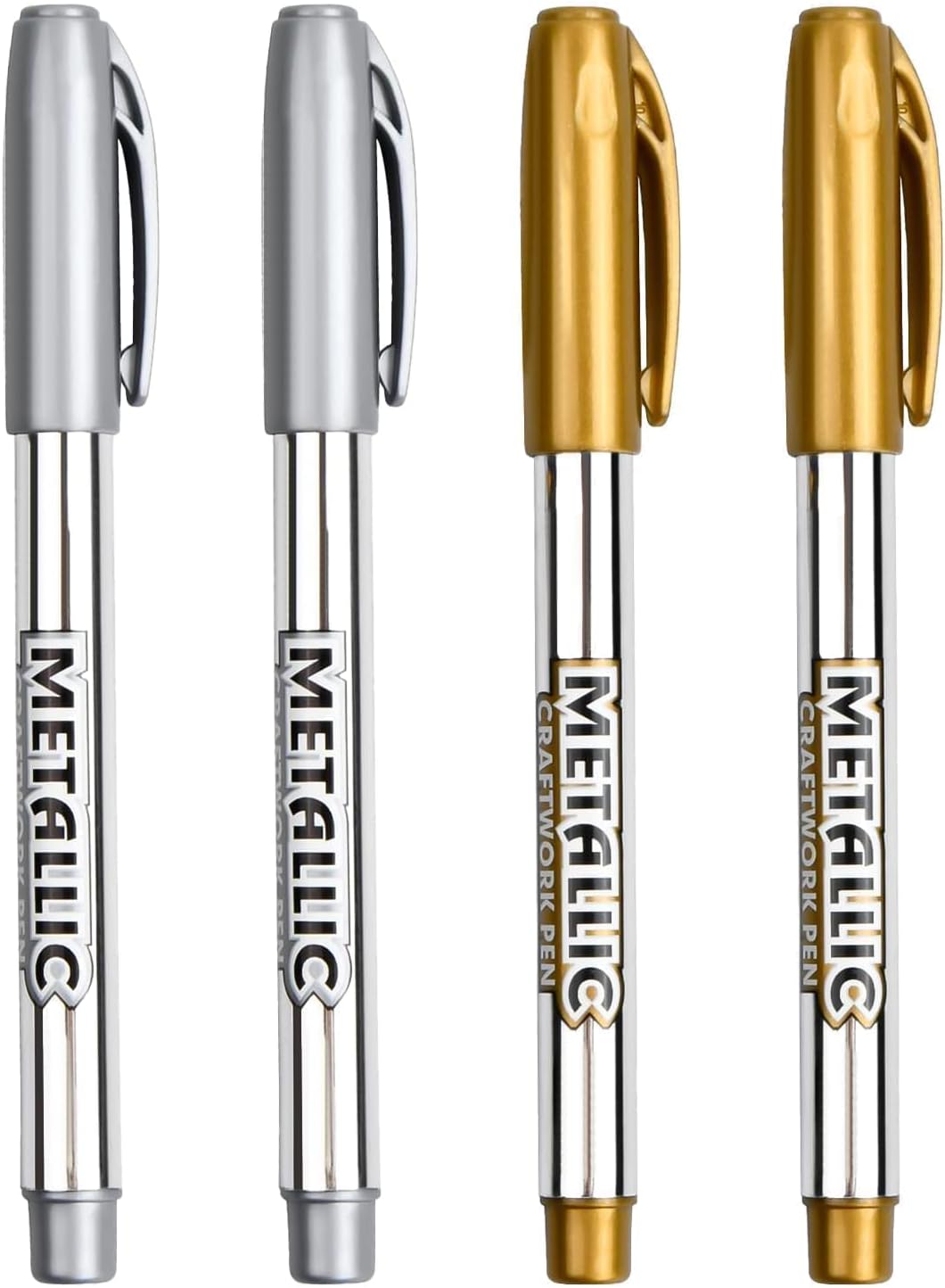 4 Marqueurs Métalliques Or et Argent - Écriture Brillante – Image 7