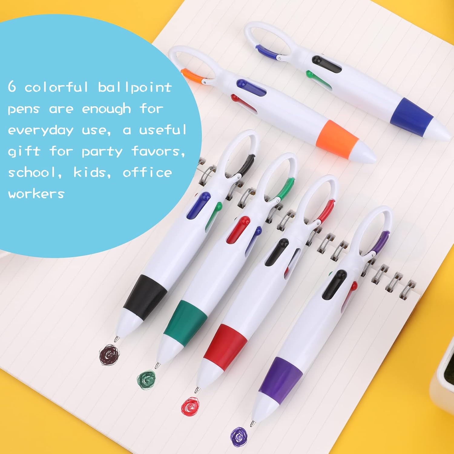 Stylo 4-en-1 TIESOME Multicolore avec Mousqueton – Image 4