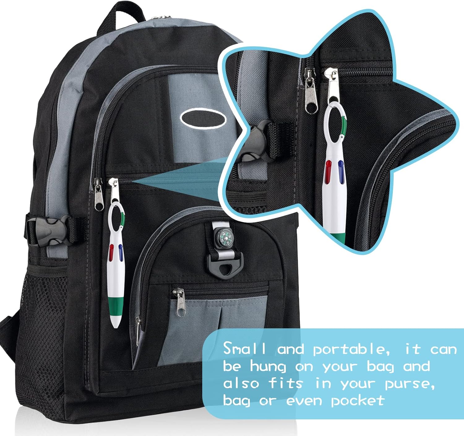 Stylo 4-en-1 TIESOME Multicolore avec Mousqueton – Image 5