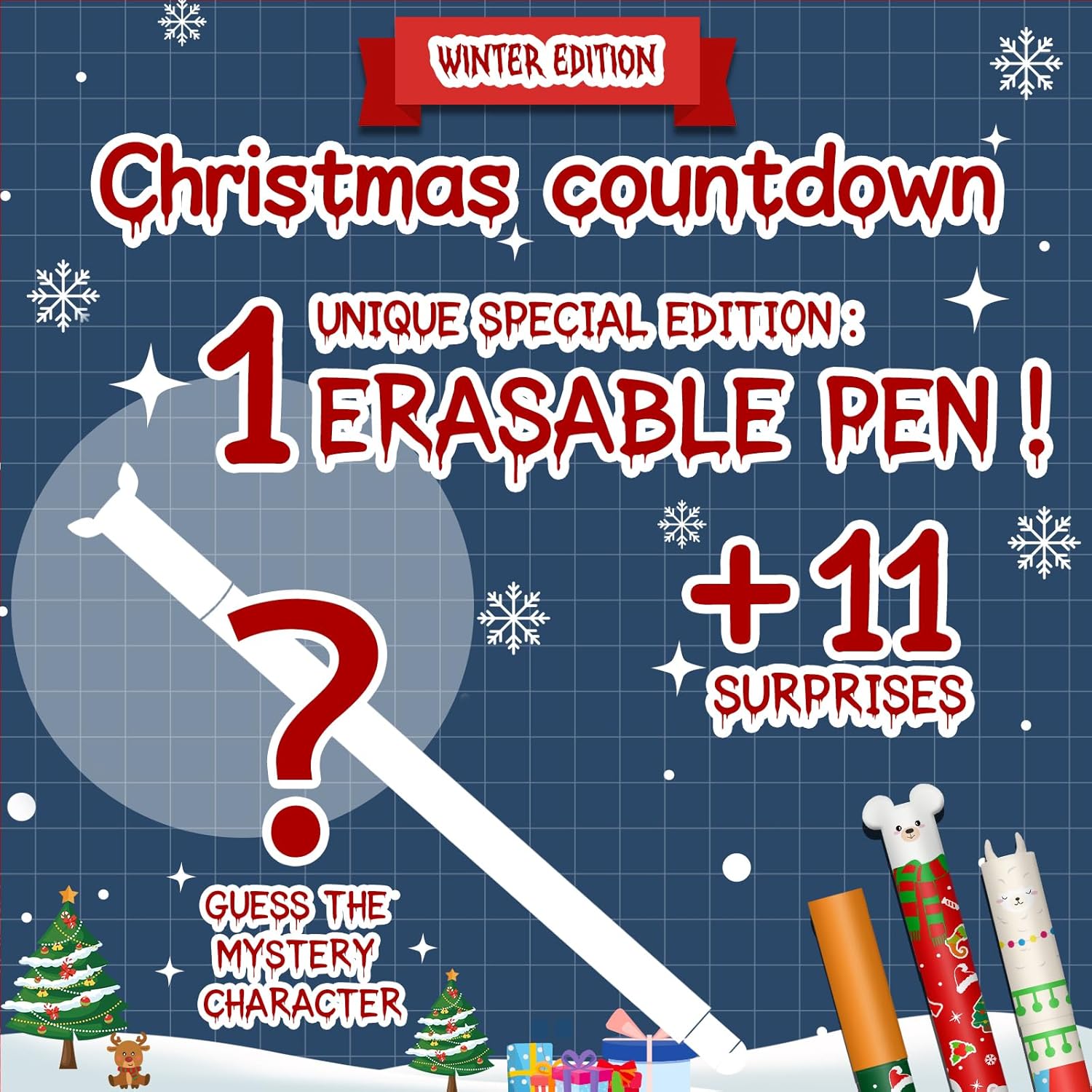 Stylos Gel Effaçables Noël - 12 Couleurs 0,7 mm – Image 2