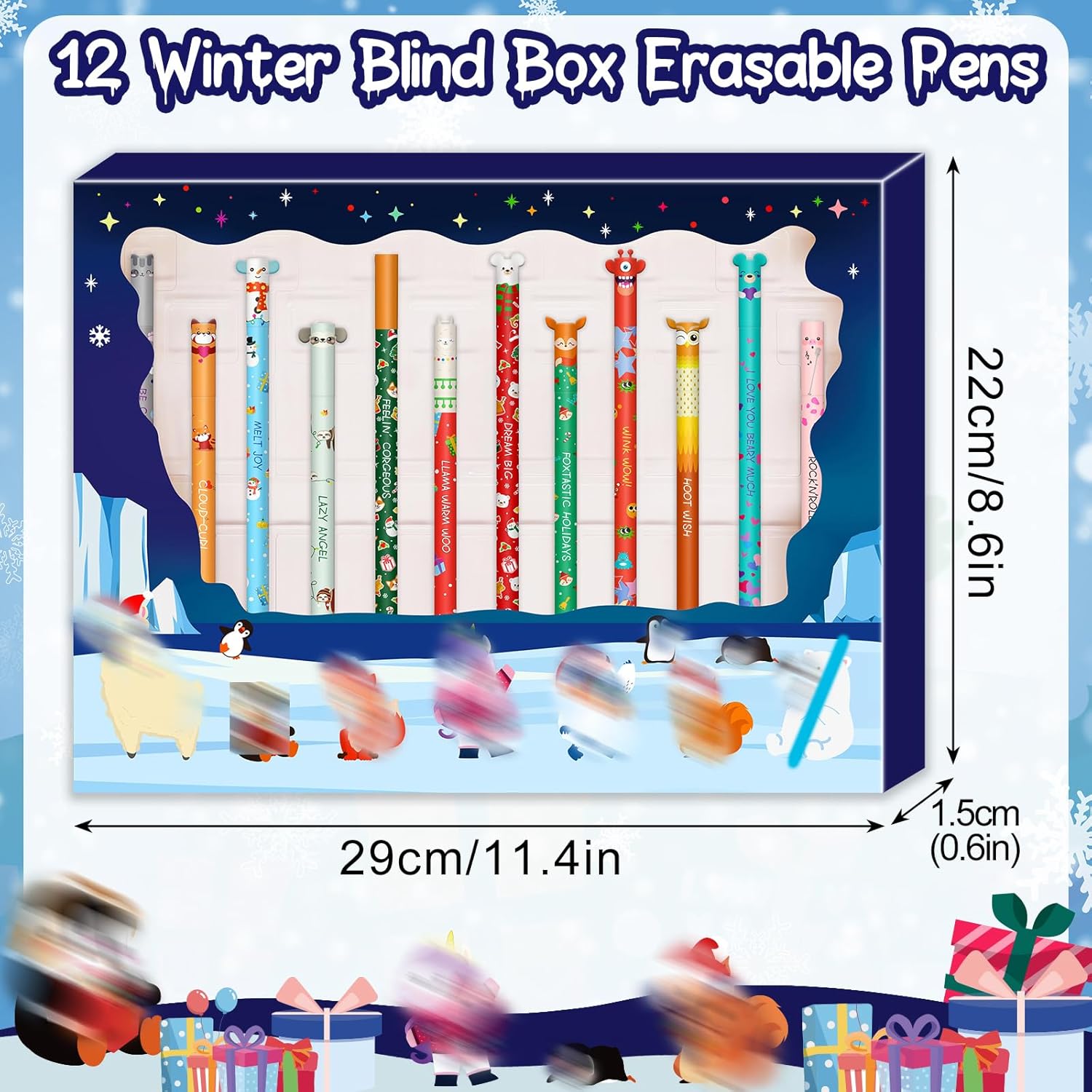 Stylos Gel Effaçables Noël - 12 Couleurs 0,7 mm – Image 4