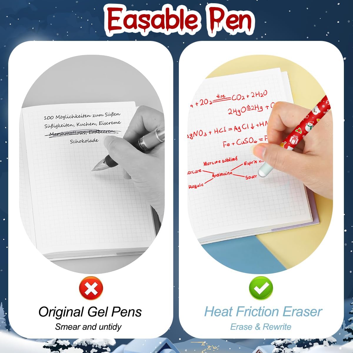 Stylos Gel Effaçables Noël - 12 Couleurs 0,7 mm – Image 6