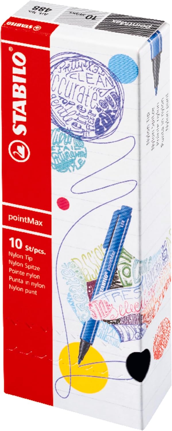 STABILO Lot de 10 Feutres Écriture Noir 0,8 mm – Image 8