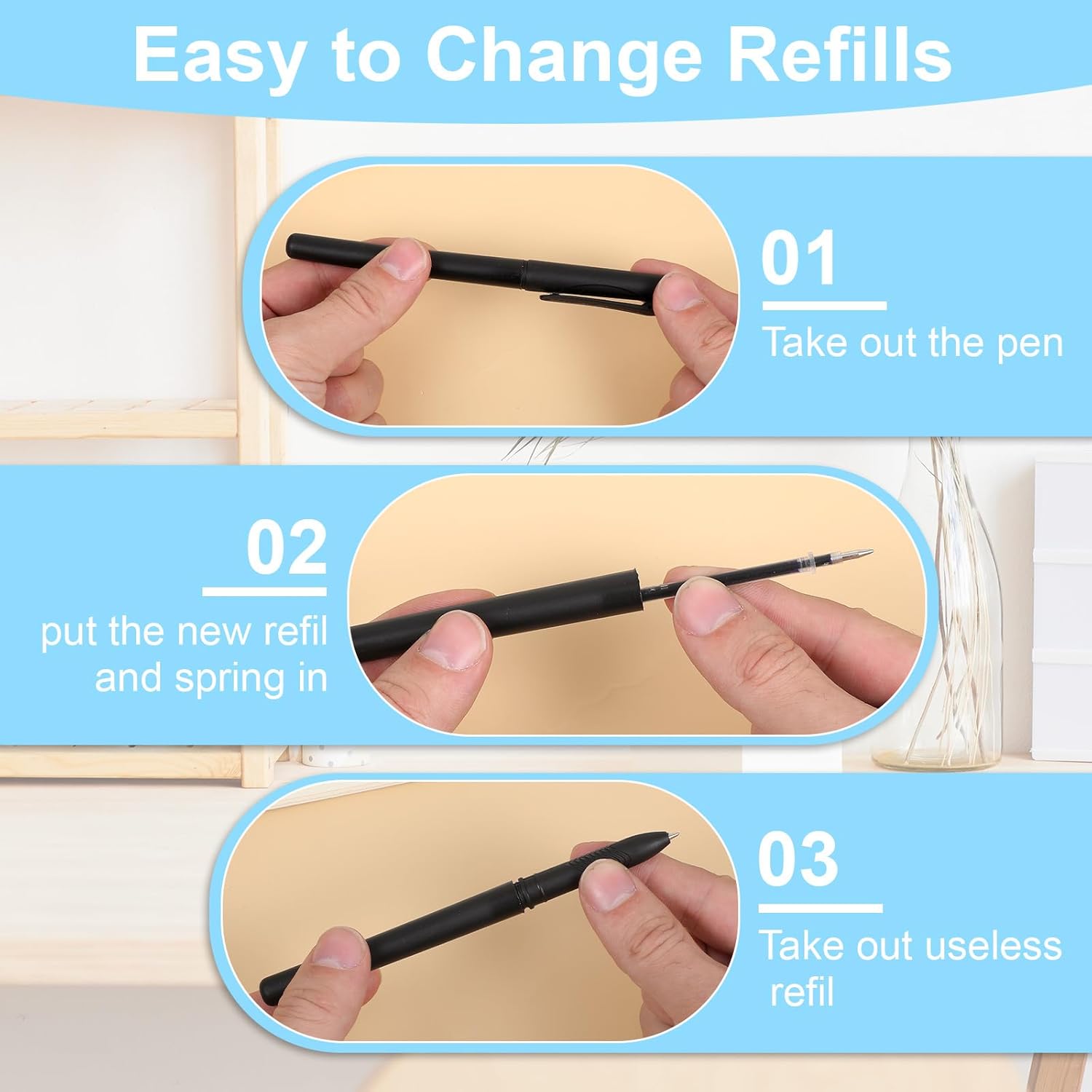 Lot de 2 Stylos Magiques avec Recharges – Image 6