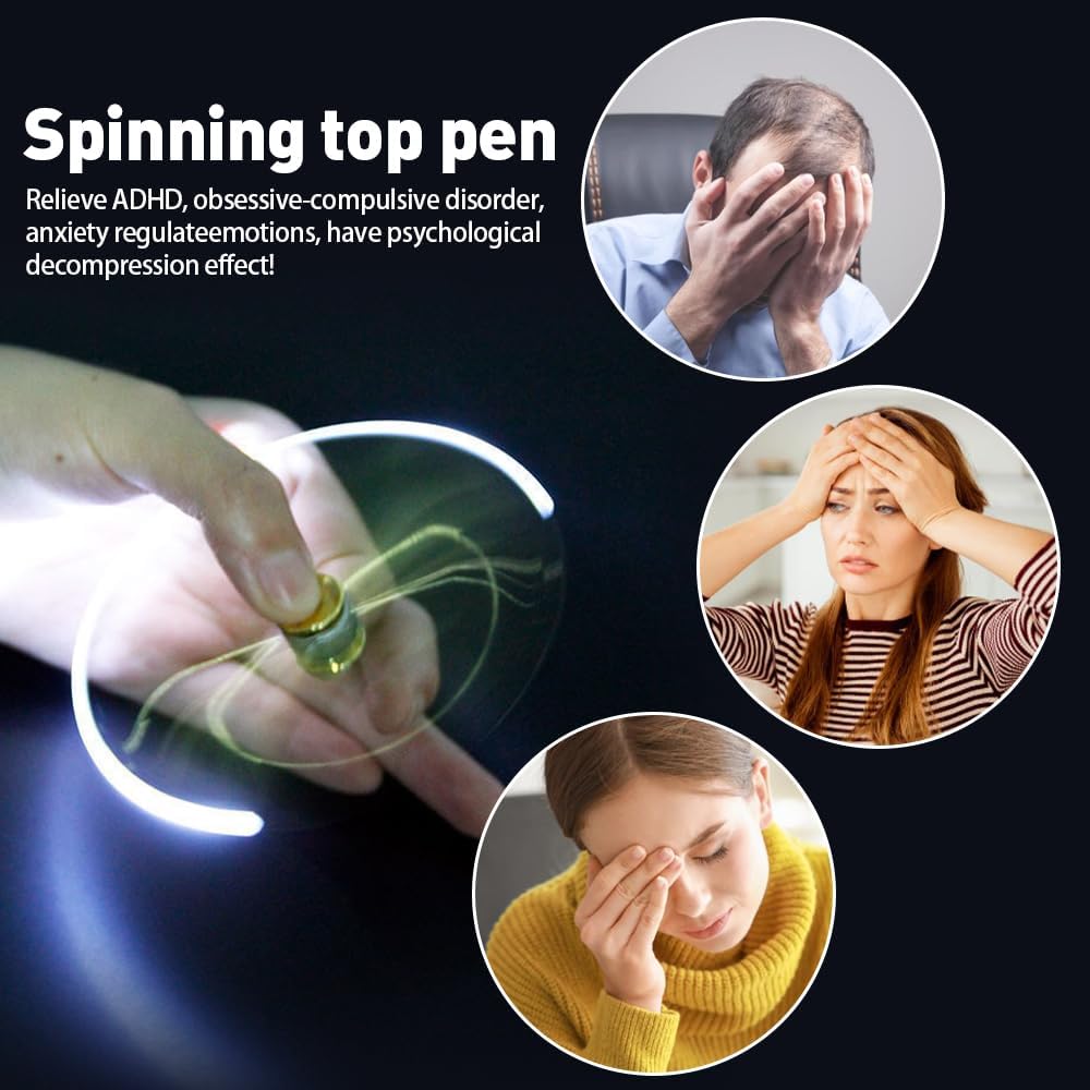 Stylo Fidget Métal LED - 4 Pièces Spinner – Image 3