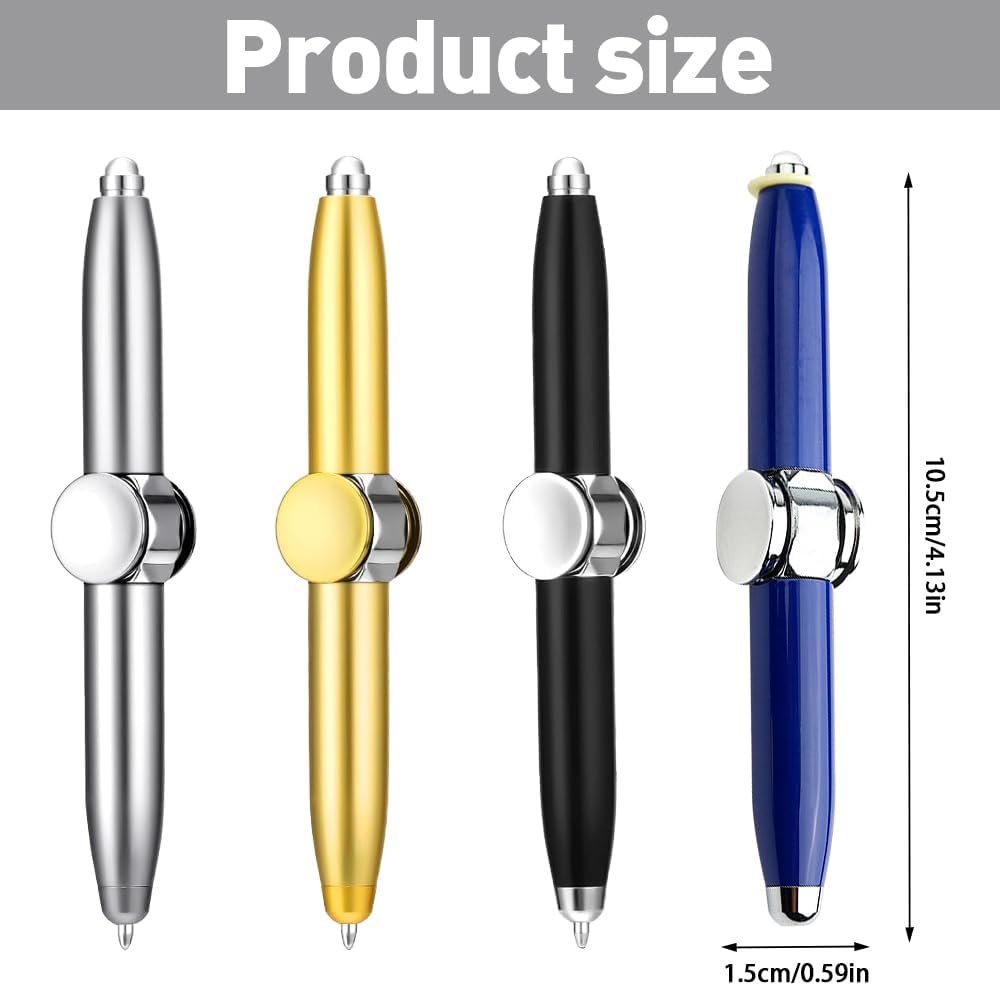 Stylo Fidget Métal LED - 4 Pièces Spinner – Image 7