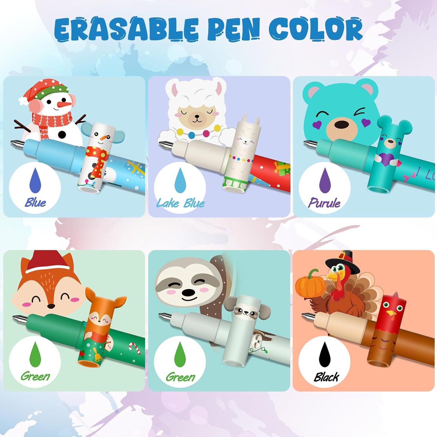 Stylos Gel Effaçables VyxZythron - Noël (16 pièces) – Image 2