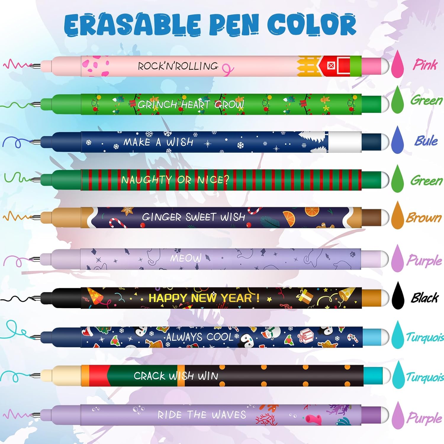 Stylos Gel Effaçables VyxZythron - Noël (16 pièces) – Image 3