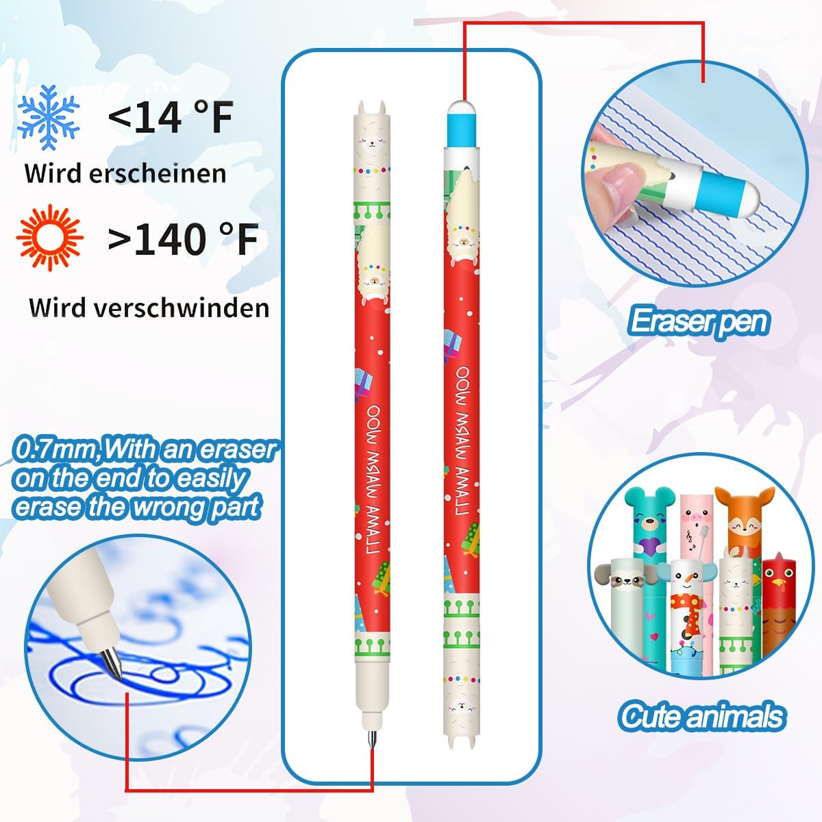 Stylos Gel Effaçables VyxZythron - Noël (16 pièces) – Image 4