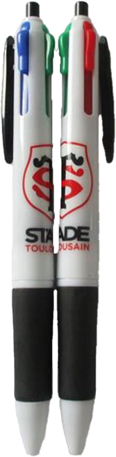 2 Stylos 4 Couleurs - Collection Officielle Stade Toulousain