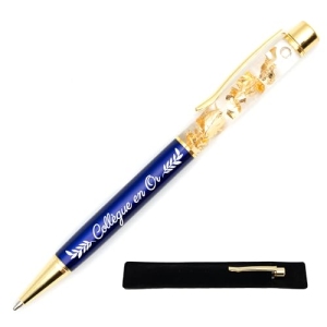 StarMaker Stylo bille gravé « Collègue en Or », bleu profond, étui velours, 1 unité
