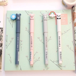 4 PCS Stylo Gel Effaçable Panda Cartoon