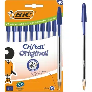 BIC Cristal Original Stylos-Bille Bleu - Boîte de 10