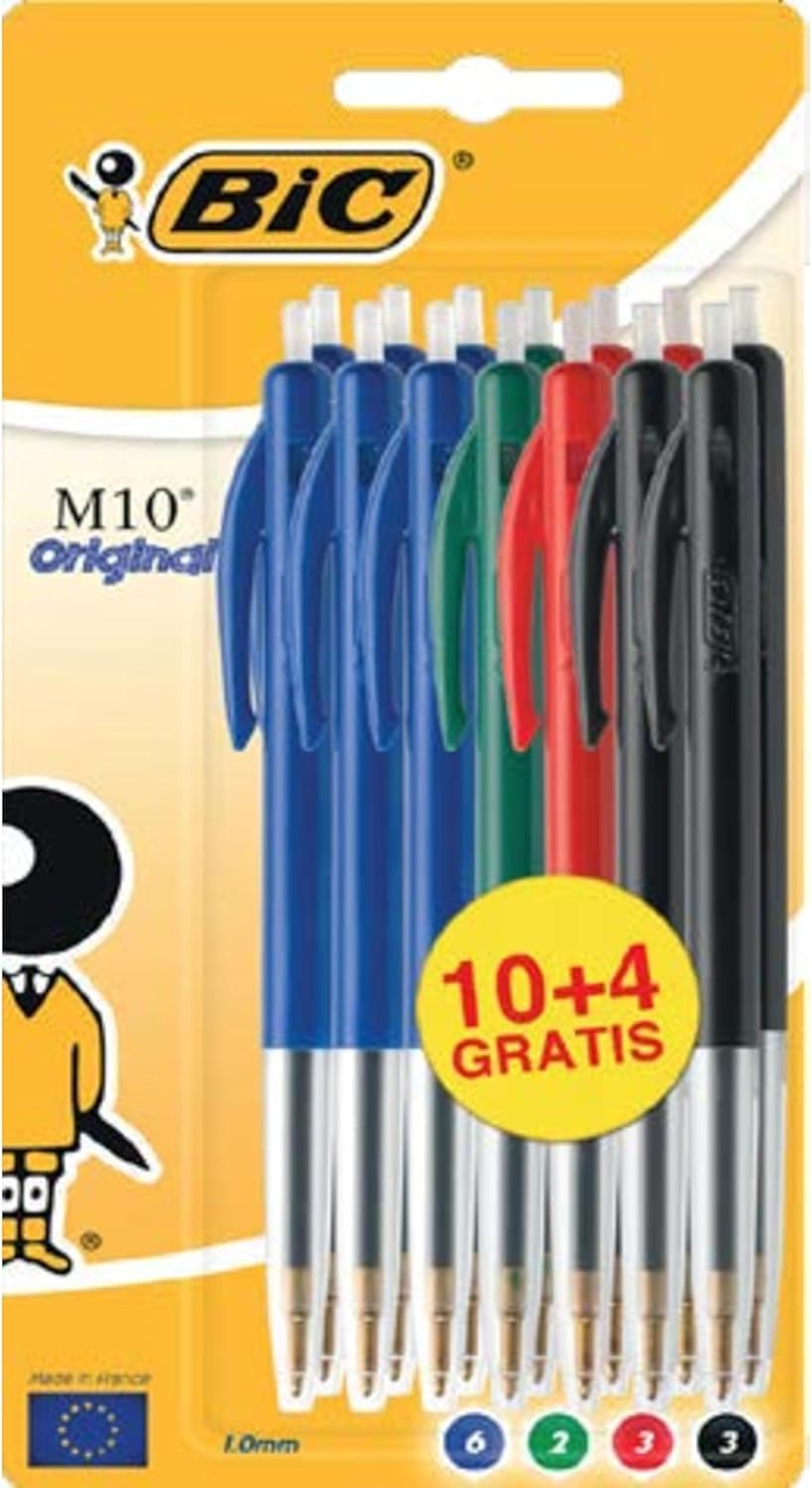 BIC M10 Stylos-Bille Assortis - Blister de 14