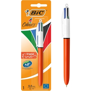 BIC Stylo-Bille 4 Couleurs Pointe Fine 0,8 mm