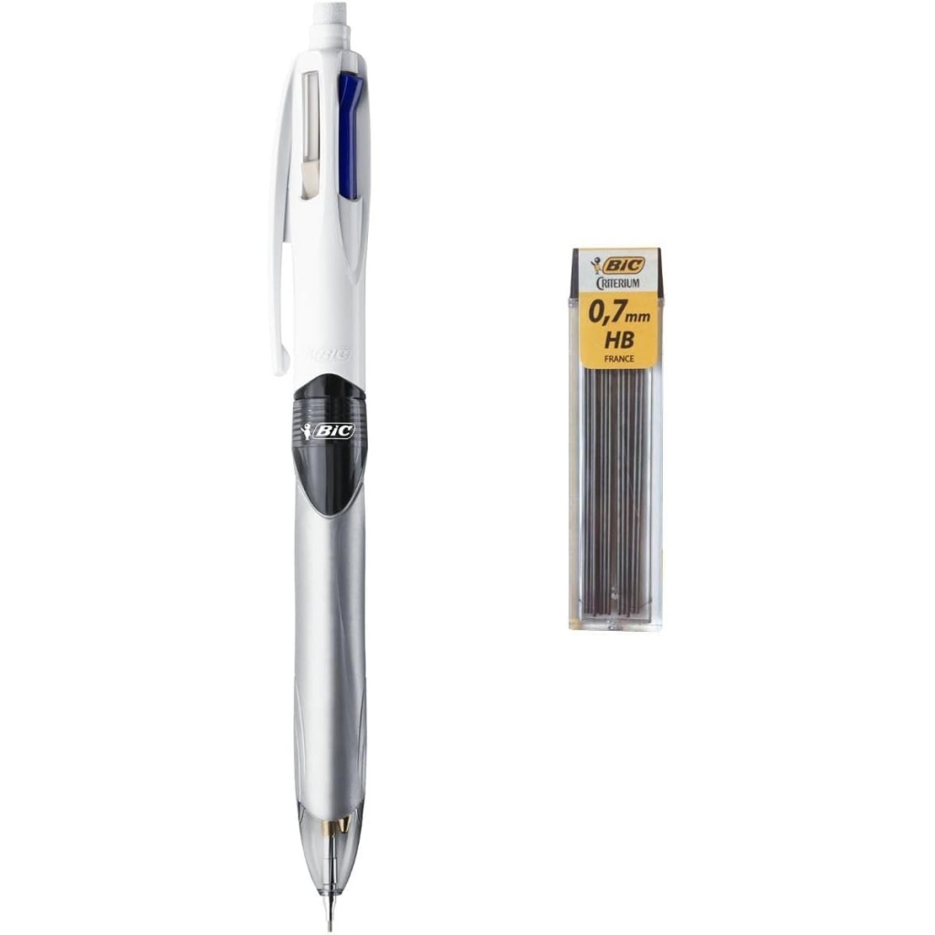 BIC Stylo Bille 4 Couleurs + Porte Mines 0,7 mm
