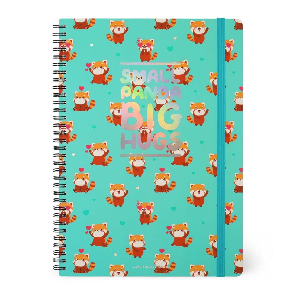 Cahier A4 Spirale Panda Rouge - 160 Pages