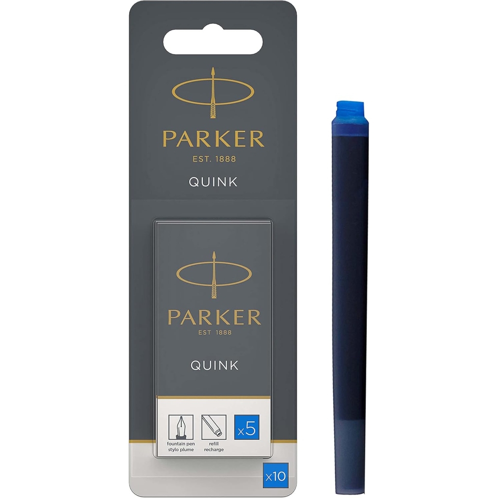 Cartouches d'Encre Stylo Parker Bleue Effaçable - Lot de 10