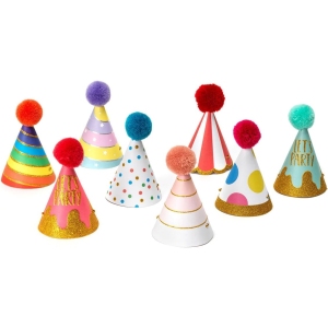 Chapeaux de Fête Legami - Set de 8 Pompons et Paillettes