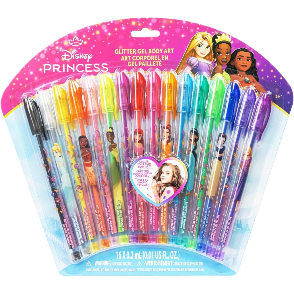 Coffret 16 Stylos Paillettes Disney Princesses