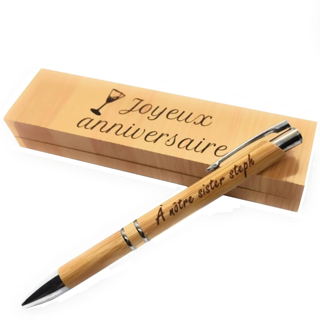 Coffret Stylo Bille Bois Personnalisé Écologique