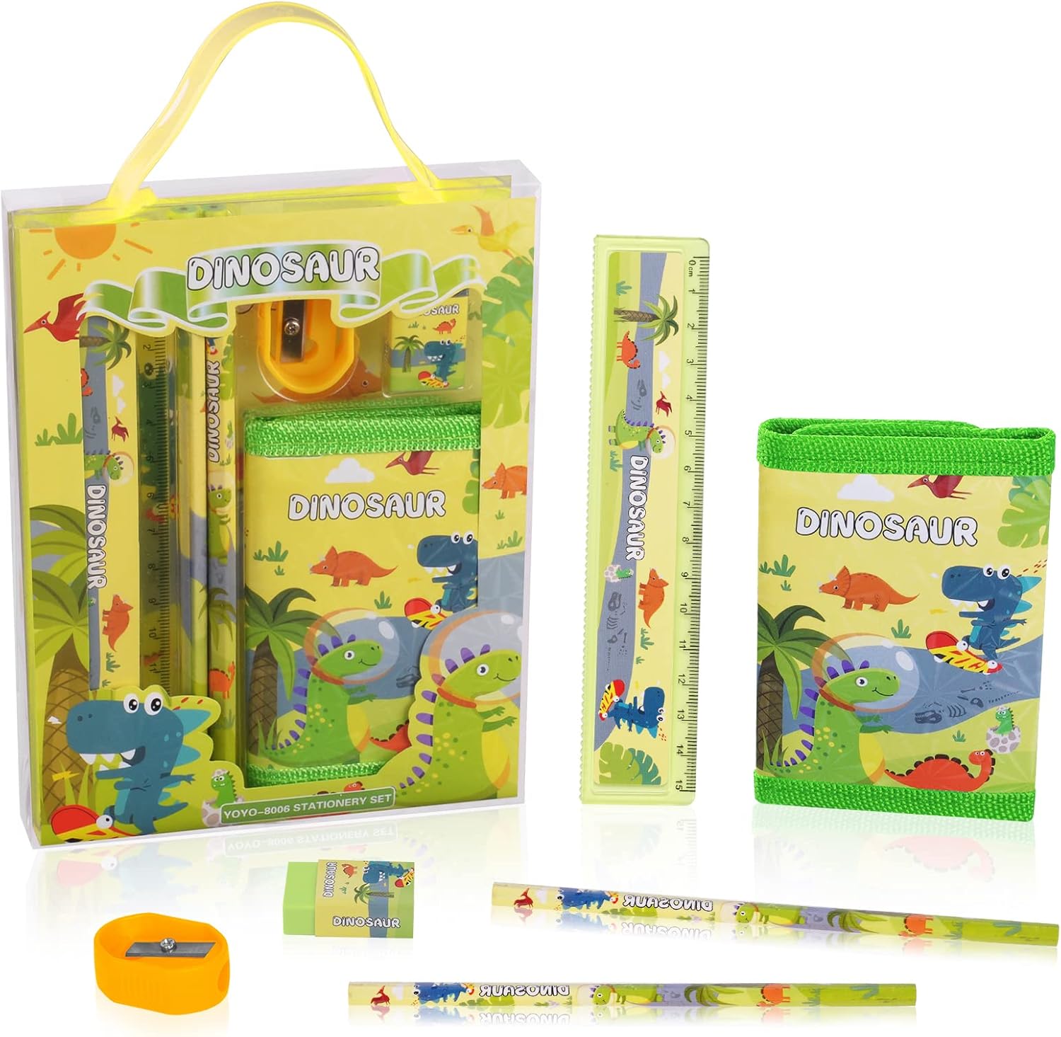 Ensemble Papeterie Dinosaure 6 pcs pour Enfants