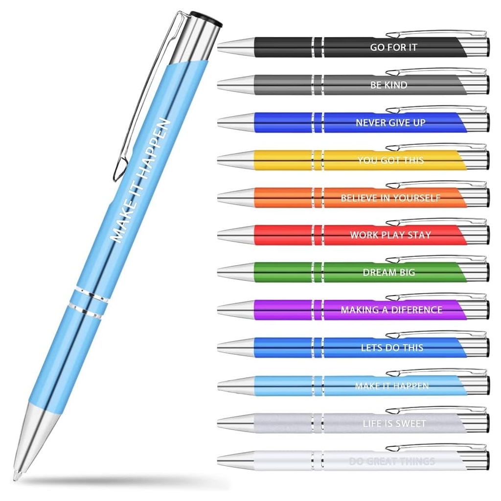 Ensemble de 12 Stylos Bille Personnalisés - Rechargeables