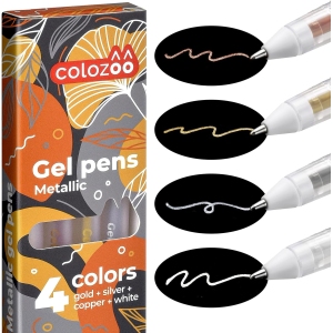 Ensemble de 4 Stylos Gel Métalliques 0,8mm